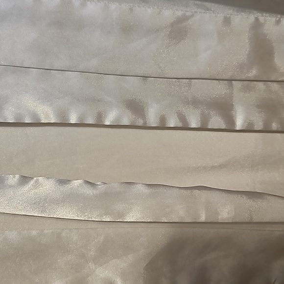 White satin robe. Ties on inside and has the tie for outside. In EUC. - Picture 4 of 6